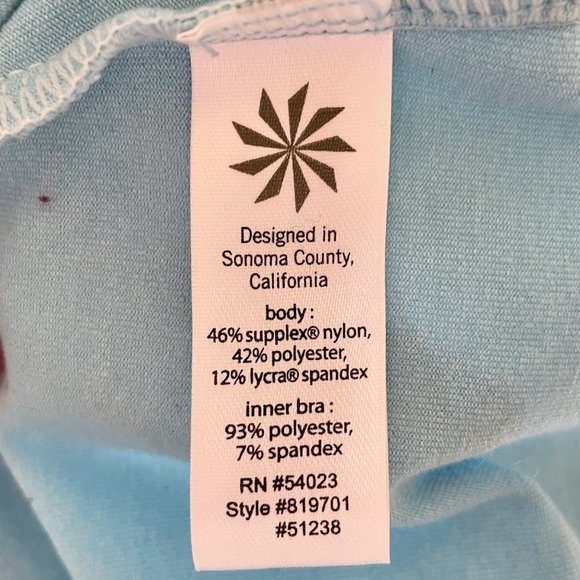 🔥 Athleta | Sky Blue Compressive Racerback Workout/Running Tank Top Sz Small - Picture 7 of 7